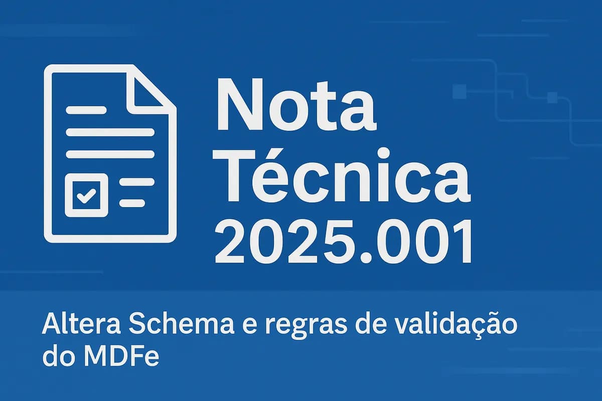 Nota Técnica 2025.001 (v1.03) – Principais mudanças no MDFe
